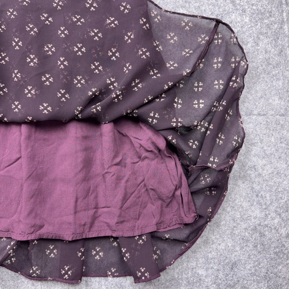 Free People Dress Womens Medium Purple Mini Long Sleeve Sheer Boho Baby Doll - Picture 7 of 12